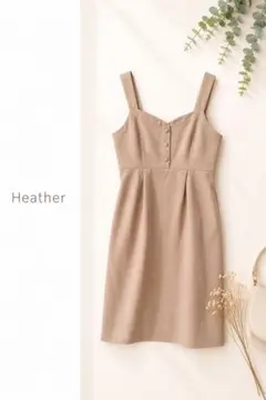 heather ヘザー　前ボタンワンピース