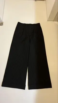 【着画あり】stripe wide straight slacks