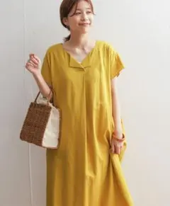 美品【アーバンリサーチドアーズ】きれい色リネン★麻素材ワンピース