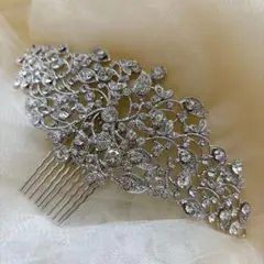 ヘッドドレス ウェディング ビジュー シルバー 髪飾り 結婚式 かんざし