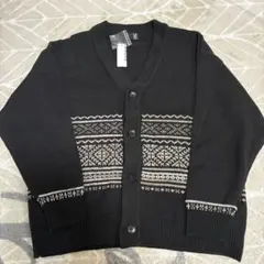 ノルディック柄 ブラックカーディガン　LAKOLE