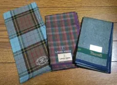 【まとめ売り】 ハンカチ3枚セット 寒色系