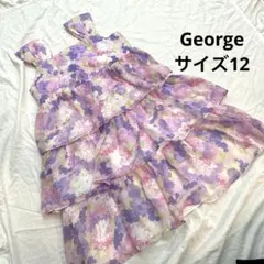 George ジョージ　サイズ12 140 花柄　段フリルドレス