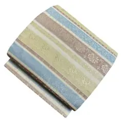 ユ124袋帯 全通柄 縞模様 花 絽う横縞　兽 着物帯　仕立て上り