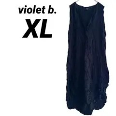 violet b. ブラック ノースリーブ ロングワンピース XL 無地
