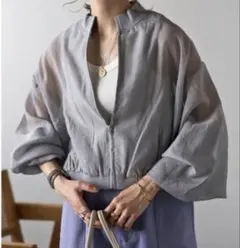 【新品未使用】BONJOUR SAGAN シアーショートブルゾン グレー 完売品