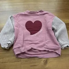 プティマイン　トレーナー　100cm ハート　ピンク　裏起毛