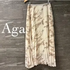 Aga アーガ　スコットクラブ系列　ロングプリーツスカート　総柄スカートのサムネイル