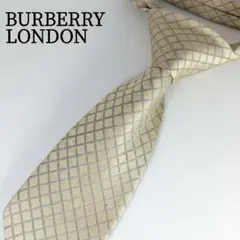 バーバリーロンドン ネクタイ シルク チェック 格子柄 金 日本製 高級 古着