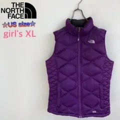 ノースフェイス ダウンベスト パープル girls XL 160相当