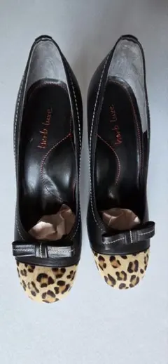 herb luxe つま先ヒョウ柄パンプス