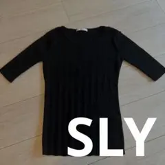 SLY 黒 トップス シンプル 美品　リブニット クロップドトップス