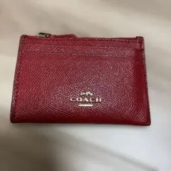 coach キーリング付きカードケース　赤