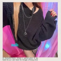 【EMODA】ネックスリット ワイドスリーブ オーバーサイズ ボリュームニット