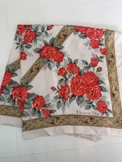 Christian Dior スカーフ 大判 シルク バラ柄 リボン柄 - メルカリ