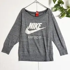 スポーツウェア/七分袖/古着‼️ NIKE トレーナー スウェット M 杢グレー