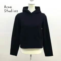 Acne Studios クロップド フーディー パーカー スウェット 黒のサムネイル