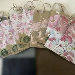 12枚 スターバックス 桜デザインショップ袋セット