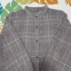 とても暖かいブラウン系チェックシャツワンピース