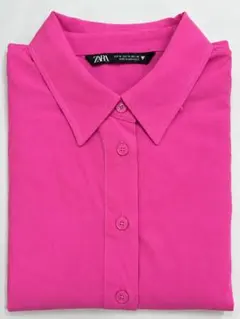 ZARA 長袖シャツ ピンク Mサイズ
