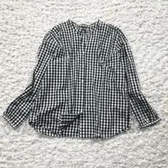 SHIPS Days シップス ギンガムチェック ブラウス バンドカラー S-M