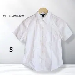 【クラブモナコ】半袖 シャツ ホワイト S 綿100% レディース 通気性 春夏のサムネイル