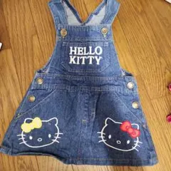 80cm女の子HELLO KITTY デニム ジャンバースカートのサムネイル