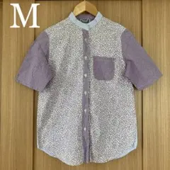 LUCCA 花柄シャツ　ラベンダー色
