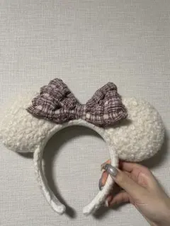 ディズニー カチューシャ チェックリボン