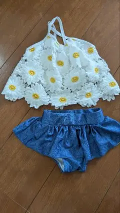 花柄レーストップとビキニスカート　セット
