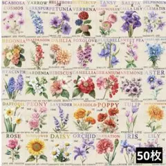 983　ステッカー　お裾分け　フレークシール　海外　防水　コラージュ素材　花