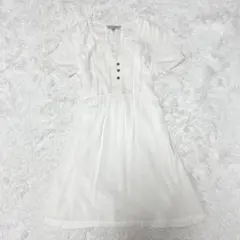 LAURA ASHLEY レースワンピース ウエストリボン フレア Aライン