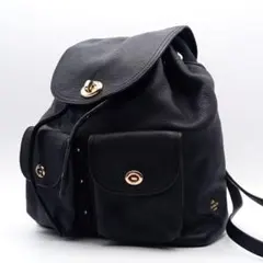 COACH コーチ リュックサック バックパック レザー ターンロック ブラック