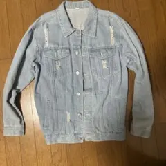 ダメージ加工デニムジャケット ブルー