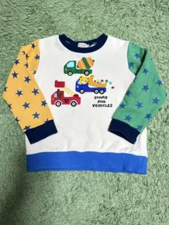◆MIKI HOUSE◆美品 星と働く車のトレーナー 110cm