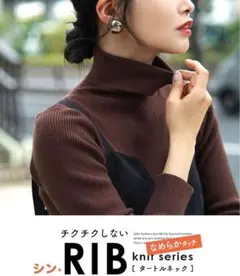 イーザッカマニアストアーズ　ズーティー　リブニット　ベージュ