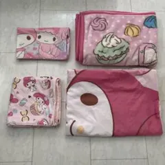 しまむら　マイメロ 掛け布団カバー　敷き布団カバー　枕カバー　毛布　4点セット