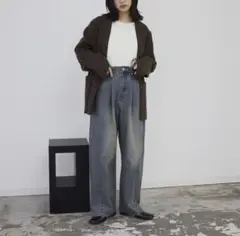 hellam ウエストホックタックデニム