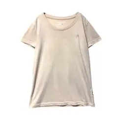 2535 ハンテン Tシャツ 半袖 刺繍 ロゴ ワンポイント ベージュ S相当のサムネイル