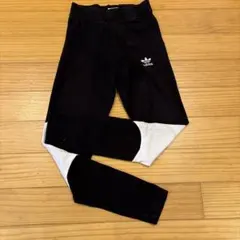 adidas ブラック/ホワイト スパッツ JSレディースSキッズ150160