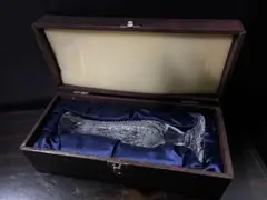 ボヘミアグラス 花瓶 クリスタルカット 20cm 専用ケース付き