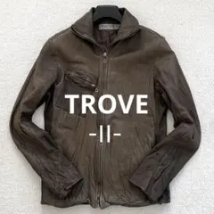 【訳あり】TROVE カーフレザージャケット (ブラウン) サイズ2(M)
