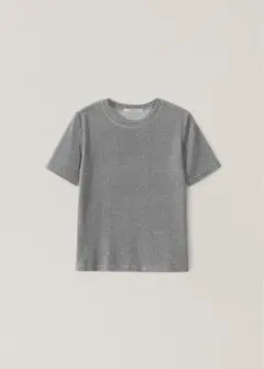 OHOTORO Velor Half Sleeve Top grayのサムネイル