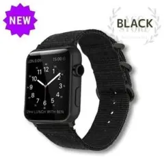 apple watch NATO バンド 黒 44 45 46 49 ブラック
