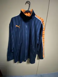 Puma ストライプ ジップアップジャケット ネイビー/オレンジ