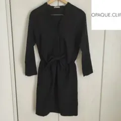 OPAQUE.CLIP 長袖 원피스 リボン 黒 オペークドットクリップ