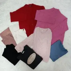 冬物　ピンク黒系　ニット・トレーナー・パンツ８点セット　12/16まで!