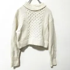 ZARA ザラ ケーブル編み 古着 ニット セーター Sサイズ ホワイト　白