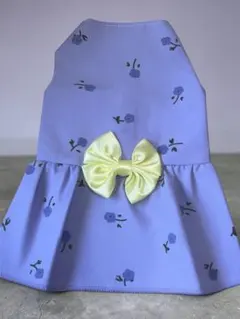 犬用薄紫色花柄ドレス M XL