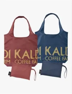 ✨KALDI エコバッグ クラシックブルー ローズ2点セット！✨おまけ（50枚）